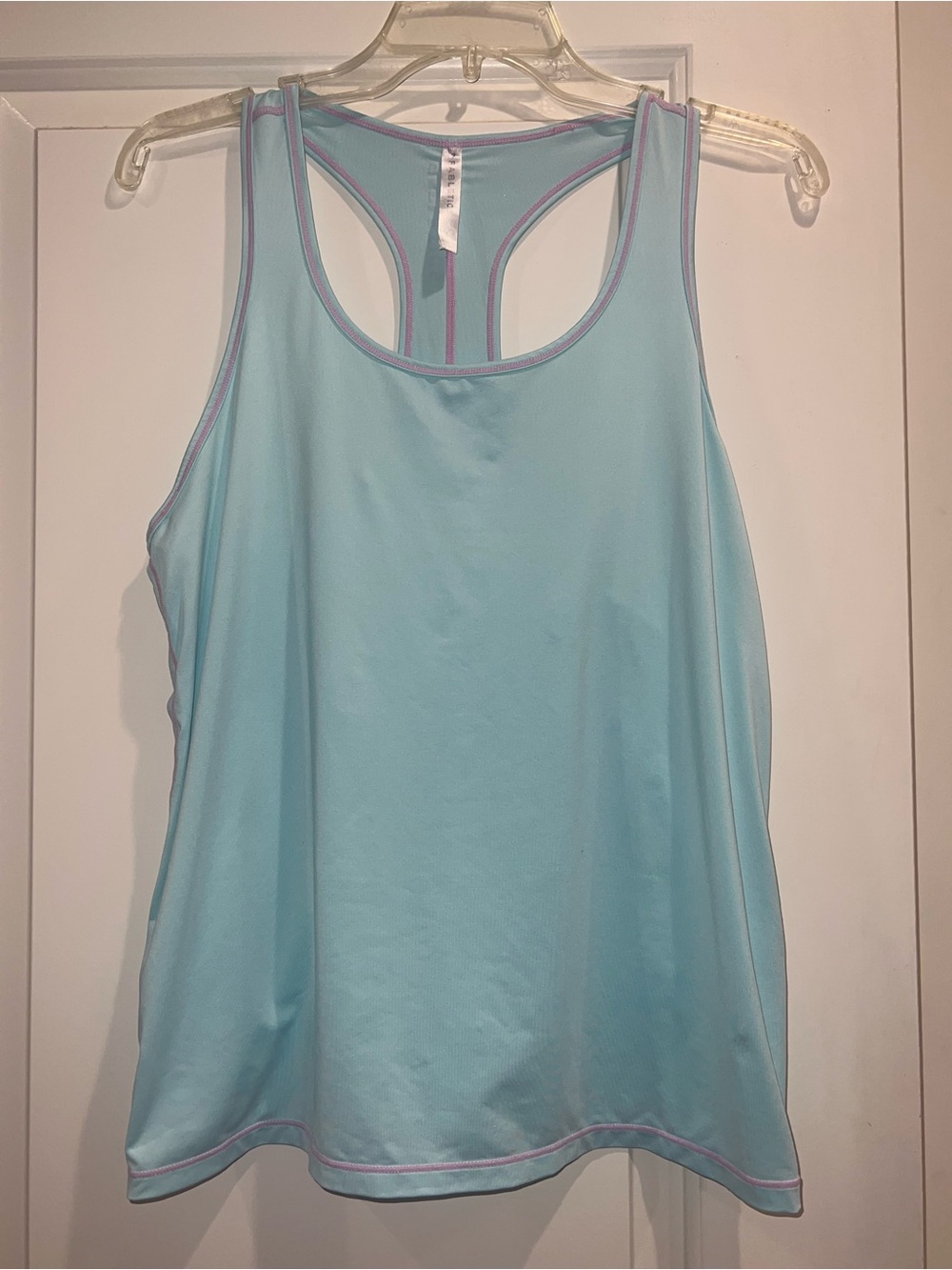 FABLETICS Phoenix Lite Racerback Tank Top Blue Purple Trim Large Activewear